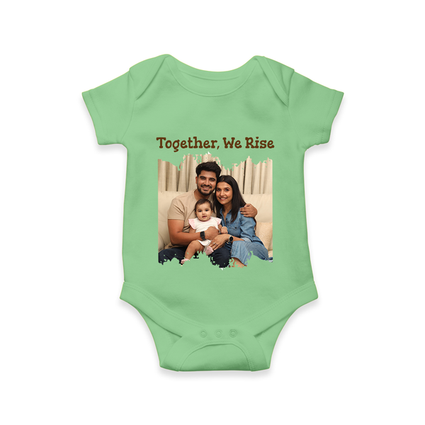 Together, We Rise Romper/Onesie | Personalized Family Romper/Onesie for Strength in Unity - GREEN - New Born (Chest 14")