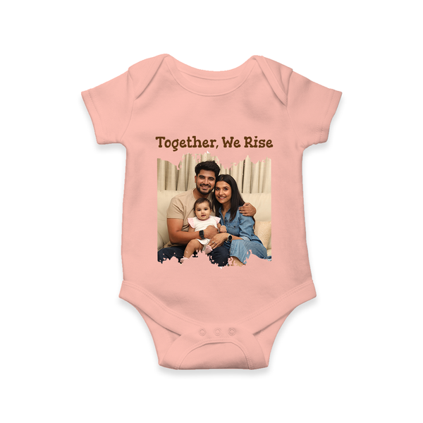 Together, We Rise Romper/Onesie | Personalized Family Romper/Onesie for Strength in Unity - PEACH - New Born (Chest 14")