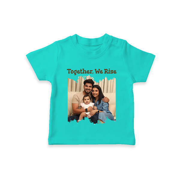 Together, We Rise T-shirt | Personalized Family T-shirt for Strength in Unity - TEAL - 0-5 Months Old (Chest 17")