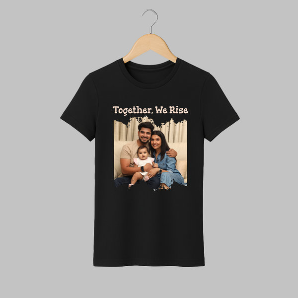 Together, We Rise Adult Tshirt | Personalized Family Adult Tshirt for Strength in Unity - BLACK - S (Chest 19")