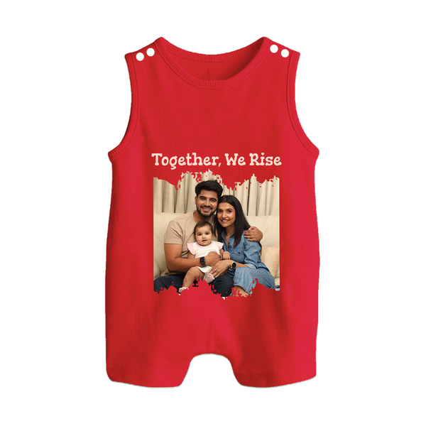 Together, We Rise Romper suit/Sleeveless Romper | Personalized Family Romper suit/Sleeveless Romper for Strength in Unity - RED - 0 - 5 Months Old (Chest 18")