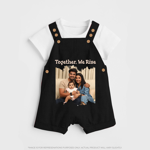 Together, We Rise Dungaree Set | Personalized Family Dungaree Set for Strength in Unity - BLACK - 0 - 5 Months Old (Chest 18")