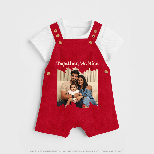 Together, We Rise Dungaree Set | Personalized Family Dungaree Set for Strength in Unity - RED - 0 - 5 Months Old (Chest 18")