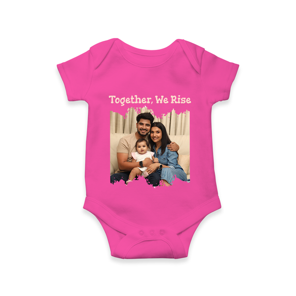 Together, We Rise Romper/Onesie | Personalized Family Romper/Onesie for Strength in Unity - HOT PINK - New Born (Chest 14")