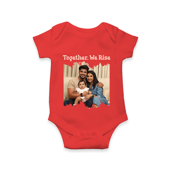 Together, We Rise Romper/Onesie | Personalized Family Romper/Onesie for Strength in Unity - RED - New Born (Chest 14")
