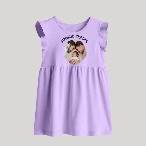 Stronger Together Baby Frock | Custom Family Baby Frock Celebrating Family Bonds - LILAC - 0 - 3 Months Old (Chest 17")