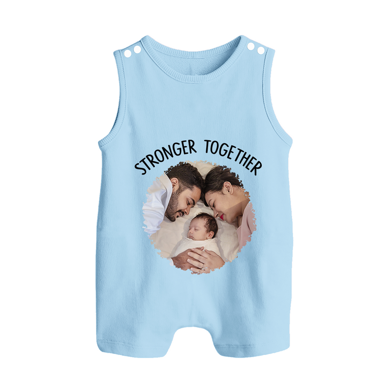 Stronger Together Romper suit/Sleeveless Romper | Custom Family Romper suit/Sleeveless Romper Celebrating Family Bonds - BABY BLUE - 0 - 5 Months Old (Chest 18")