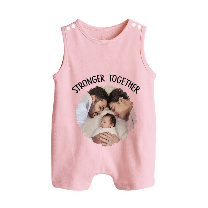 Stronger Together Romper suit/Sleeveless Romper | Custom Family Romper suit/Sleeveless Romper Celebrating Family Bonds - BABY PINK - 0 - 5 Months Old (Chest 18")