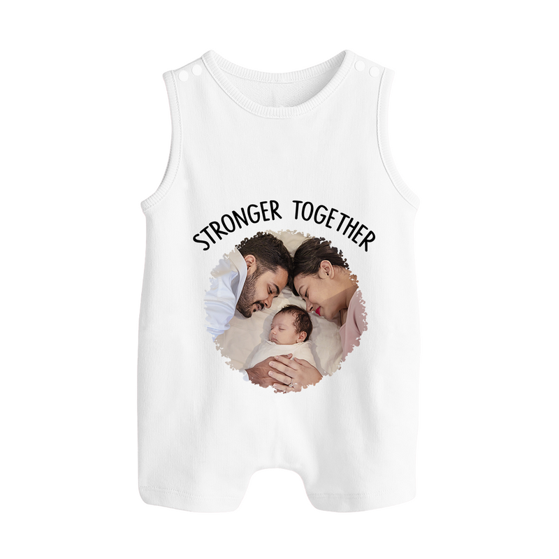 Stronger Together Romper suit/Sleeveless Romper | Custom Family Romper suit/Sleeveless Romper Celebrating Family Bonds - WHITE - 0 - 5 Months Old (Chest 18")