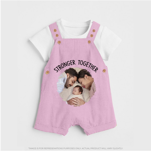 Stronger Together Dungaree Set | Custom Family Dungaree Set Celebrating Family Bonds - BABY PINK - 0 - 5 Months Old (Chest 18")