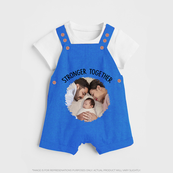 Stronger Together Dungaree Set | Custom Family Dungaree Set Celebrating Family Bonds - COBALT BLUE - 0 - 5 Months Old (Chest 18")