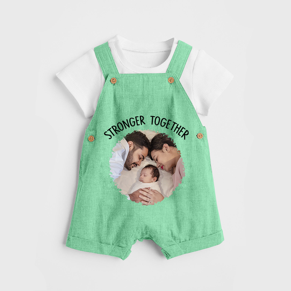 Stronger Together Dungaree Set | Custom Family Dungaree Set Celebrating Family Bonds - GREEN - 0 - 5 Months Old (Chest 18")