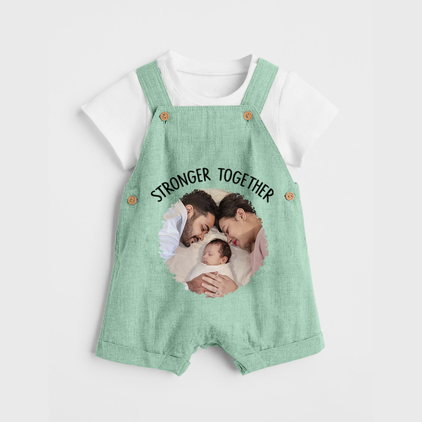 Stronger Together Dungaree Set | Custom Family Dungaree Set Celebrating Family Bonds - MINT GREEN - 0 - 5 Months Old (Chest 18")