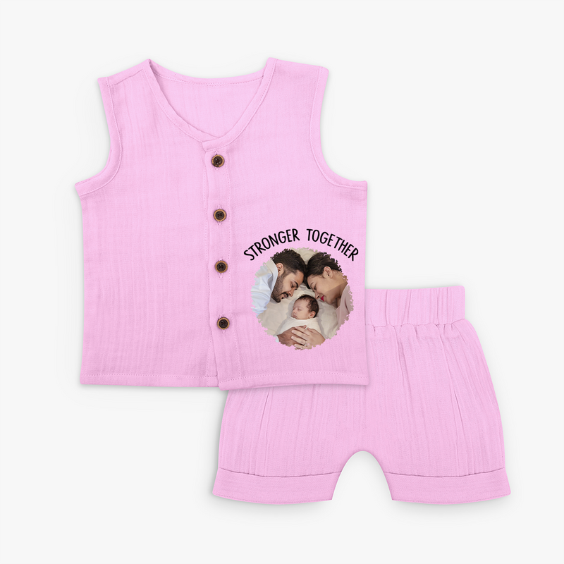 Stronger Together Jabla Set | Custom Family Jabla Set Celebrating Family Bonds - BABY PINK - 0 - 3 Months Old (Chest 9.8")