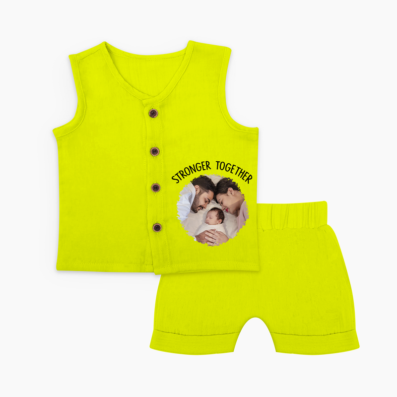Stronger Together Jabla Set | Custom Family Jabla Set Celebrating Family Bonds - LIME GREEN - 0 - 3 Months Old (Chest 9.8")