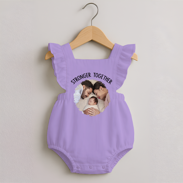 Stronger Together Romper Frock | Custom Family Romper Frock Celebrating Family Bonds - LILAC - 0 - 3 Months Old (Chest 19")