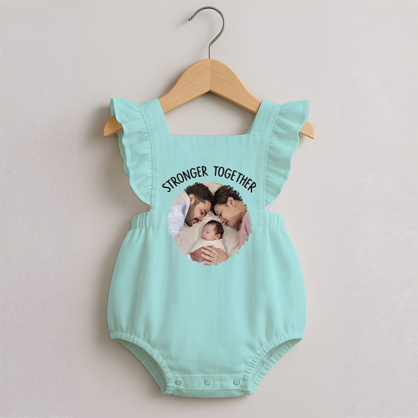 Stronger Together Romper Frock | Custom Family Romper Frock Celebrating Family Bonds - MINT GREEN - 0 - 3 Months Old (Chest 19")