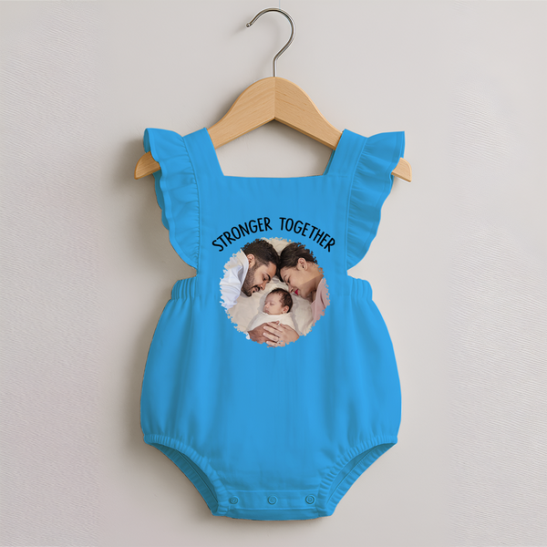 Stronger Together Romper Frock | Custom Family Romper Frock Celebrating Family Bonds - SKY BLUE - 0 - 3 Months Old (Chest 19")