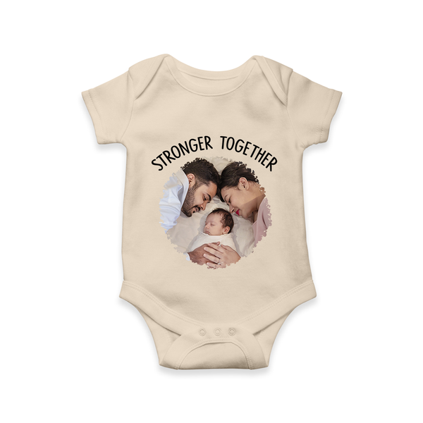 Stronger Together Romper/Onesie | Custom Family Romper/Onesie Celebrating Family Bonds - IVORY - New Born (Chest 14")