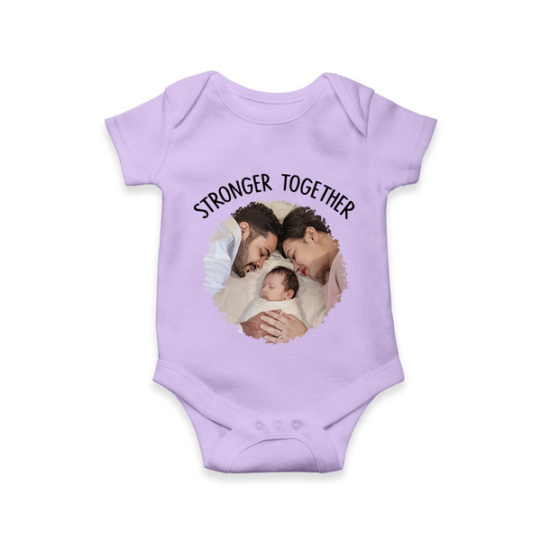 Stronger Together Romper/Onesie | Custom Family Romper/Onesie Celebrating Family Bonds - LILAC - New Born (Chest 14")