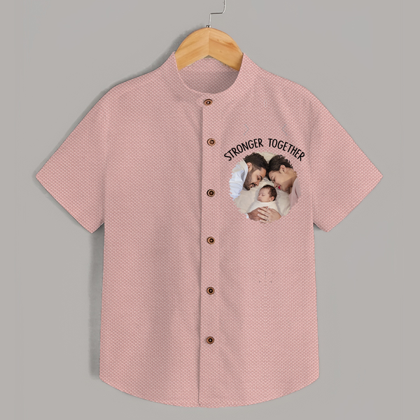 Stronger Together Shirt | Custom Family Shirt Celebrating Family Bonds - PEACH - 0 - 6 Months Old (Chest 23")