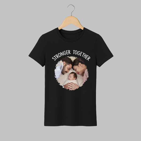 Stronger Together Adult Tshirt | Custom Family Adult Tshirt Celebrating Family Bonds - BLACK - S (Chest 19")