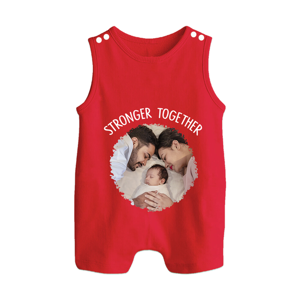 Stronger Together Romper suit/Sleeveless Romper | Custom Family Romper suit/Sleeveless Romper Celebrating Family Bonds - RED - 0 - 5 Months Old (Chest 18")