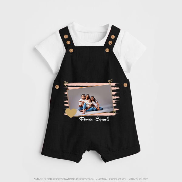 Power Squad Dungaree Set | Personalized Family Dungaree Set for the Whole Crew - BLACK - 0 - 5 Months Old (Chest 18")