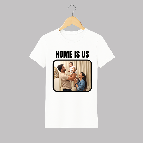 Home is Us Adult Tshirt | Custom Family Adult Tshirt for Family Pride - WHITE - S (Chest 19")