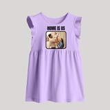 Home is Us Baby Frock | Custom Family Baby Frock for Family Pride - LILAC - 0 - 3 Months Old (Chest 17")