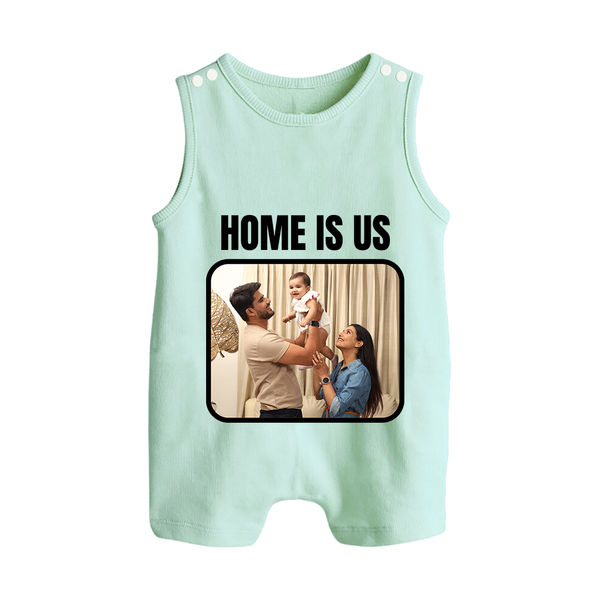 Home is Us Romper suit/Sleeveless Romper | Custom Family Romper suit/Sleeveless Romper for Family Pride - MINT GREEN - 0 - 5 Months Old (Chest 18")