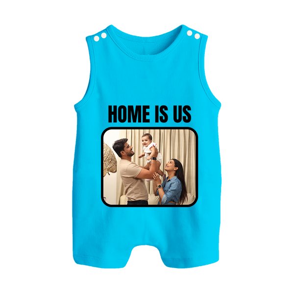 Home is Us Romper suit/Sleeveless Romper | Custom Family Romper suit/Sleeveless Romper for Family Pride - SKY BLUE - 0 - 5 Months Old (Chest 18")