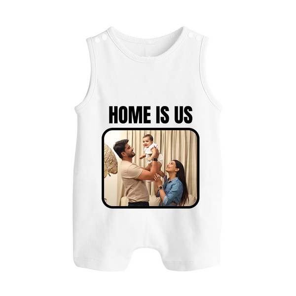 Home is Us Romper suit/Sleeveless Romper | Custom Family Romper suit/Sleeveless Romper for Family Pride - WHITE - 0 - 5 Months Old (Chest 18")