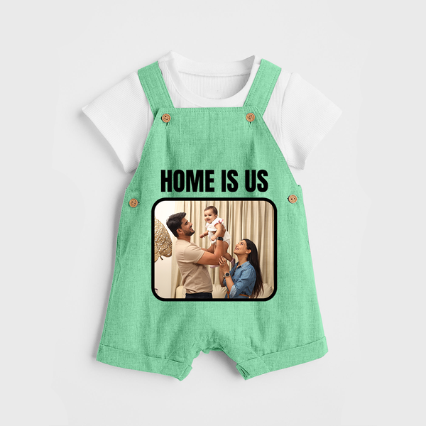 Home is Us Dungaree Set | Custom Family Dungaree Set for Family Pride - GREEN - 0 - 5 Months Old (Chest 18")
