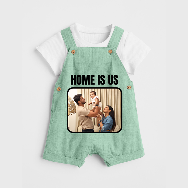 Home is Us Dungaree Set | Custom Family Dungaree Set for Family Pride - MINT GREEN - 0 - 5 Months Old (Chest 18")