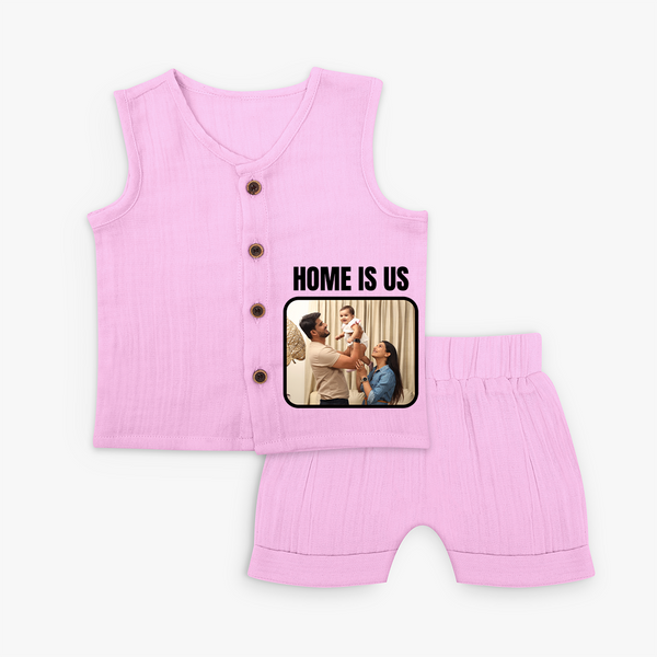 Home is Us Jabla Set | Custom Family Jabla Set for Family Pride - BABY PINK - 0 - 3 Months Old (Chest 9.8")