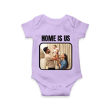 Home is Us Romper/Onesie | Custom Family Romper/Onesie for Family Pride - LILAC - New Born (Chest 14")