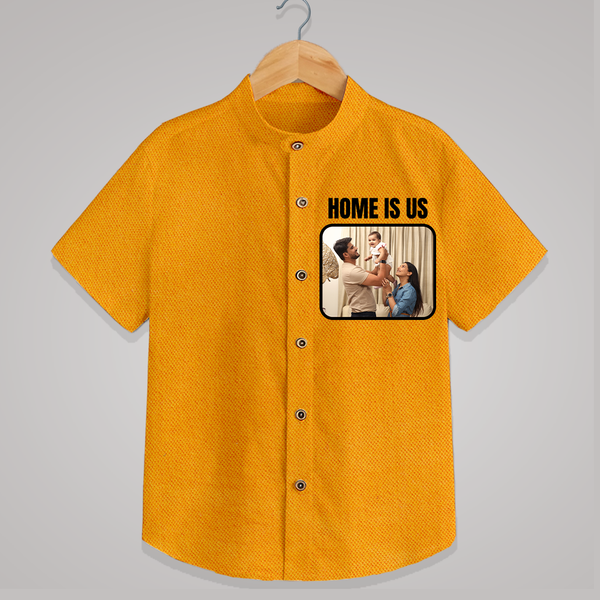Home is Us Shirt | Custom Family Shirt for Family Pride - CHROME YELLOW - 0 - 6 Months Old (Chest 23")