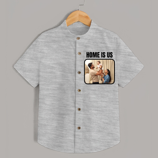 Home is Us Shirt | Custom Family Shirt for Family Pride - GREY - 0 - 6 Months Old (Chest 23")