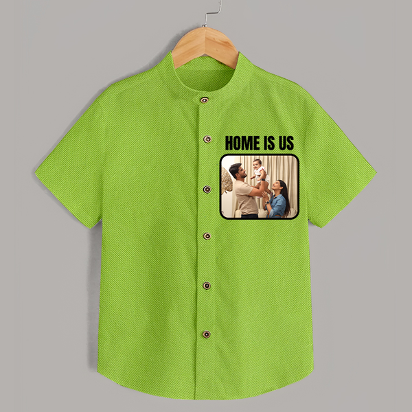 Home is Us Shirt | Custom Family Shirt for Family Pride - LIME GREEN - 0 - 6 Months Old (Chest 23")