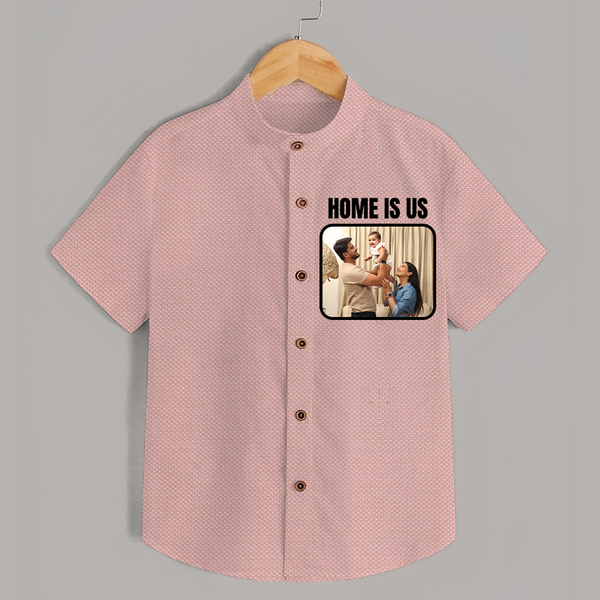 Home is Us Shirt | Custom Family Shirt for Family Pride - PEACH - 0 - 6 Months Old (Chest 23")