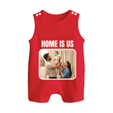 Home is Us Romper suit/Sleeveless Romper | Custom Family Romper suit/Sleeveless Romper for Family Pride - RED - 0 - 5 Months Old (Chest 18")