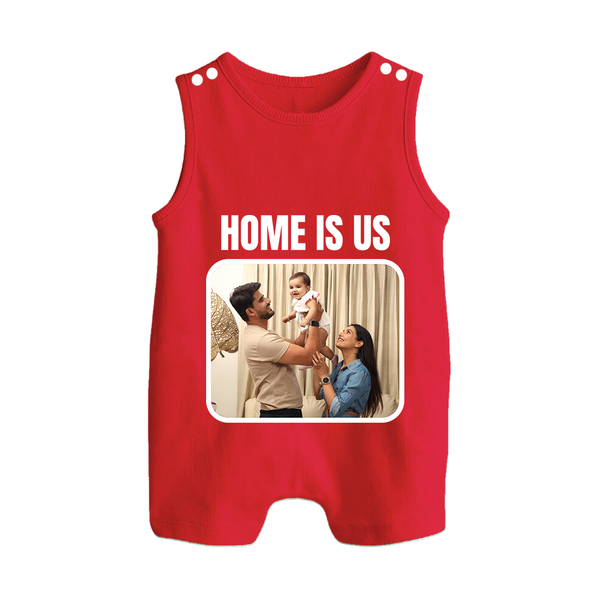 Home is Us Romper suit/Sleeveless Romper | Custom Family Romper suit/Sleeveless Romper for Family Pride - RED - 0 - 5 Months Old (Chest 18")