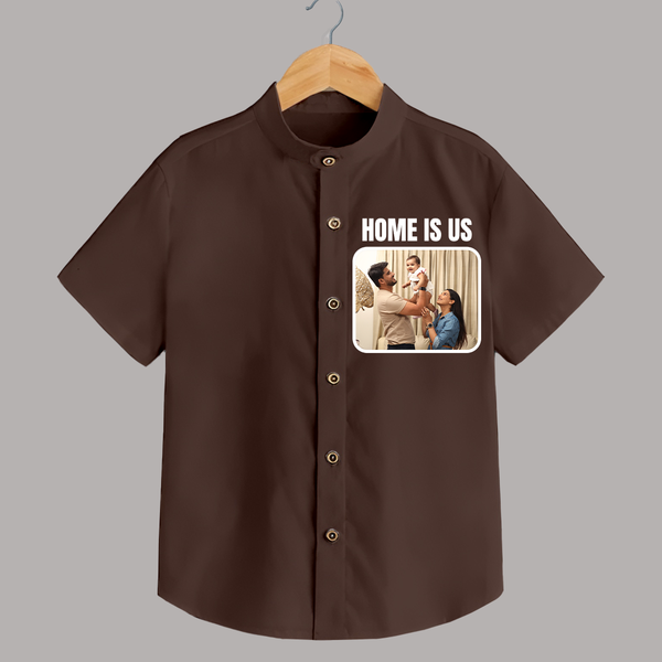 Home is Us Shirt | Custom Family Shirt for Family Pride - CHOCOLATE BROWN - 0 - 6 Months Old (Chest 23")