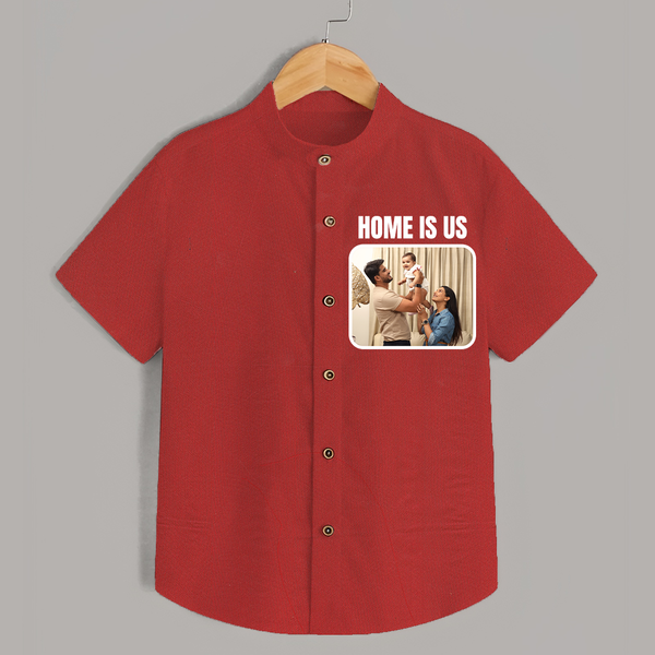 Home is Us Shirt | Custom Family Shirt for Family Pride - RED - 0 - 6 Months Old (Chest 23")