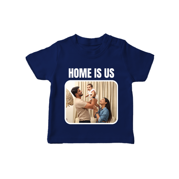 Home is Us T-shirt | Custom Family T-shirt for Family Pride - NAVY BLUE - 0-5 Months Old (Chest 17")