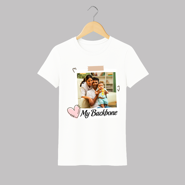 My Backbone Adult Tshirt | Personalized Family Adult Tshirt Honoring Loved Ones - WHITE - S (Chest 19")
