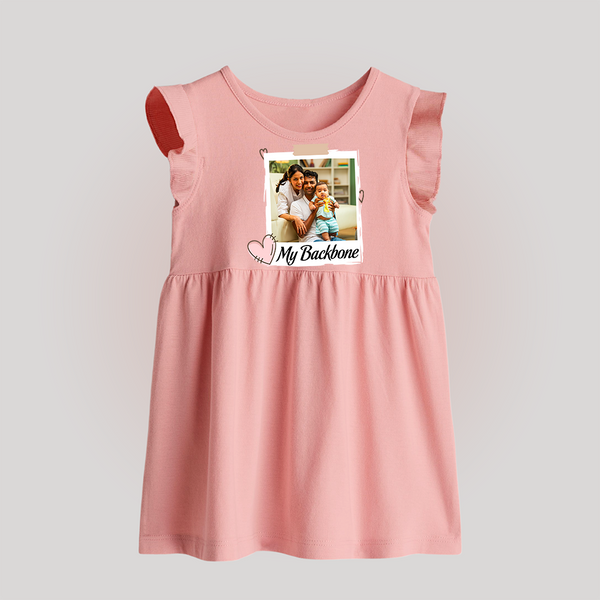 My Backbone Baby Frock | Personalized Family Baby Frock Honoring Loved Ones - BABY PINK - 0 - 3 Months Old (Chest 17")