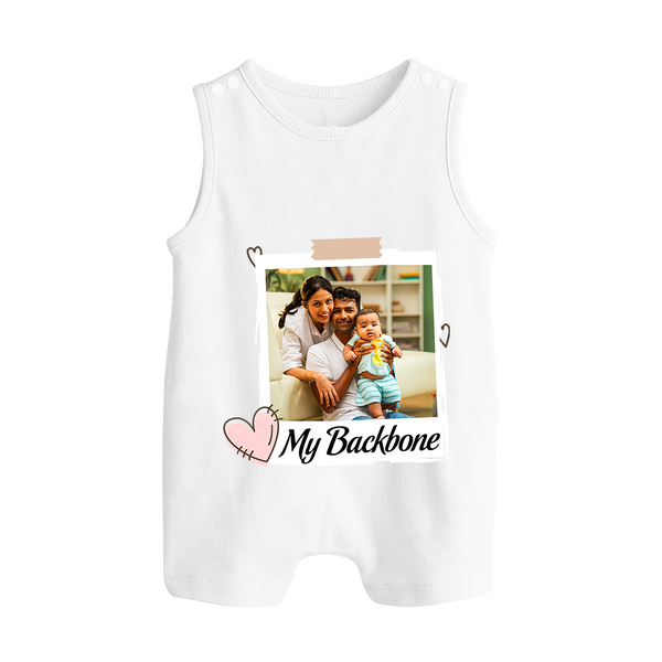 My Backbone Romper suit/Sleeveless Romper | Personalized Family Romper suit/Sleeveless Romper Honoring Loved Ones - WHITE - 0 - 5 Months Old (Chest 18")