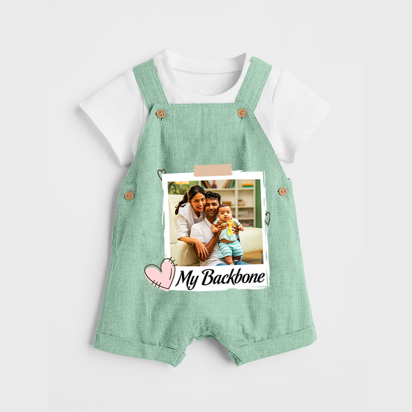 My Backbone Dungaree Set | Personalized Family Dungaree Set Honoring Loved Ones - MINT GREEN - 0 - 5 Months Old (Chest 18")